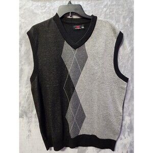 Red Rhino Sweater Vest Mens 2XL Black/Grey Geometric Teacher Classic Vintage